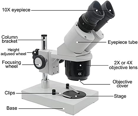 KXDFDC 10X-20X-30X-40X Microscópio estéreo binocular Binocular Microscópio Industrial Iluminado com Obra-Receita para Reparar PCB Inspeção