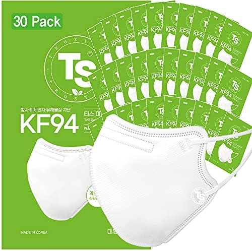 Int 【30 pacote】 Certificado KF94, máscara facial de segurança TS Tas, estilo duplo de dobra