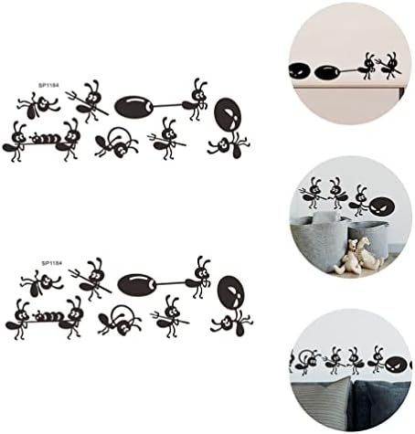 Adesivos de parede removíveis de vorcool 2 lençóis decalques de parede de formigas de desenho animado