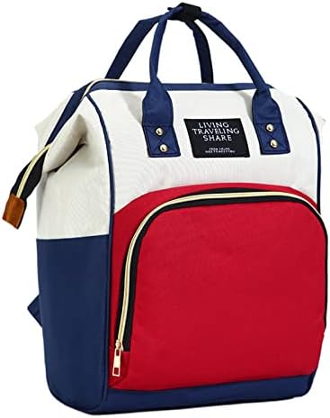 Mecllis Bolsa de fraldas Backpack Backpack Viagem Casual Mochila básica Multifunção à prova d'água para bebê azul branco vermelho