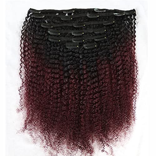 Cabelos humanos virgens ixtuyll clipe cacheado afro em extensões de cabelo 120 grama 7 peças Extensões de cabelo humano para mulheres negras)