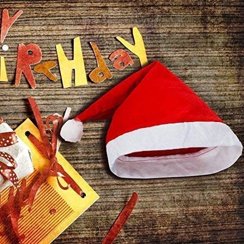24 Pacote de pano não tecido Papai Noel Caps de Natal para adultos e crianças vermelhas, larga: 11,8 '', altura: 16.2 '' '