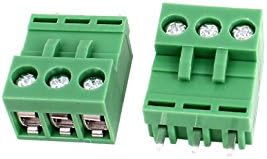 Aexit 300V 10A terminais de 5,08 mm de parafuso de parafuso de parafuso combinável conector x terminais de parafuso 3 verde