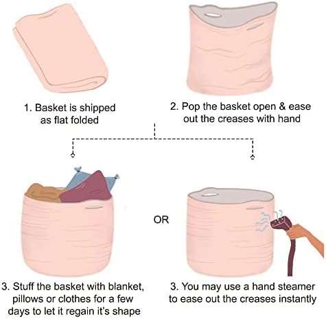 Eco Living Recycled Cottel Clope Basket - Bins de armazenamento de armário de tecido multiuso - Médio 11 x 11 x 11 polegadas -