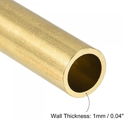 tubo de latão de uxcell 9,5mm od 1mm espessura de parede de 30 mm de comprimento de tubo para diy 6 pcs