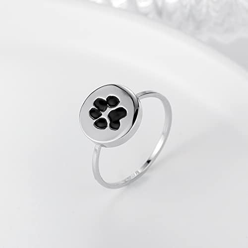 LOYjoy Dog Ring Colar de impressão personalizado Colar de estimação em memória de cães Pet Memorial Jóias Memorial Jóia Anel de