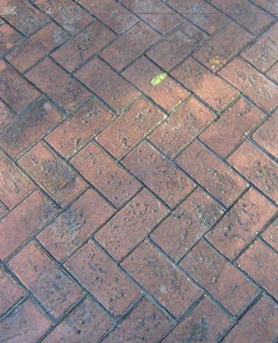 Cidade Olde Town Herringbone Brick Concrete Stamp por Walttools | Padrão clássico de pavimentador de tecido, tapetes de textura de poliuretano resistentes, detalhe realista decorativo