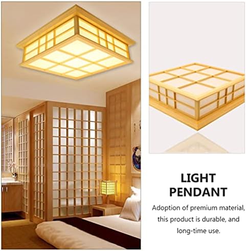UONLYTECH Decoração vintage de madeira Flutue luminária de montagem japonesa Luzes de teto LED lustres de teto pendurado para