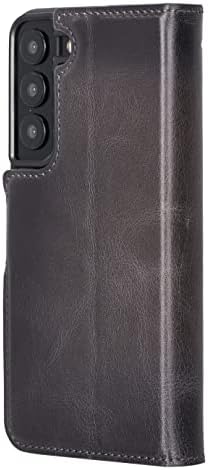 Caixa Bayelon Samsung Galaxy S22, carteira de telefonia em couro de grão completo, estojo Samsung S22 destacável com