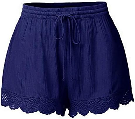Shorts amimojy para mulheres rendas de moda plus size corda shorts de amarração de ioga calças de calça de calça de verão