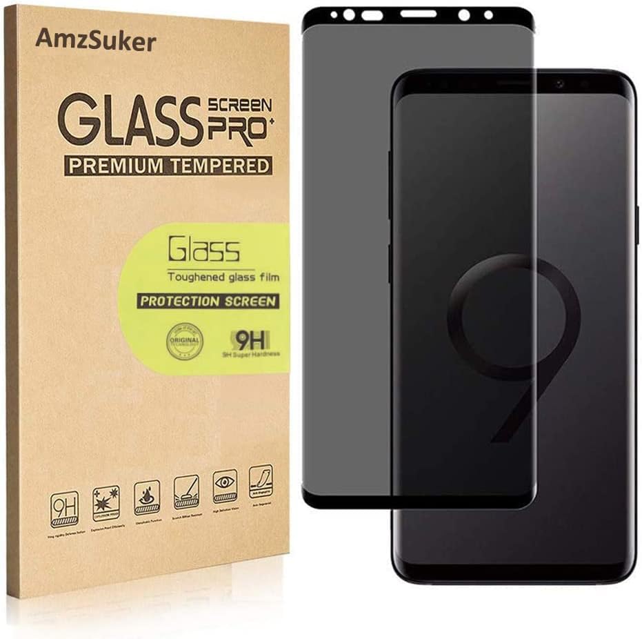 Amzsuker [2 pacote] Galaxy Note 9 Protetor de tela de privacidade, vidro temperado anti-espinha premium [Case Friendly]