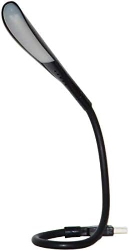 I2 Gear USB Reading Lamp 14 LED e 2 LED Laptop Light Combo com ganso flexível - preto branco