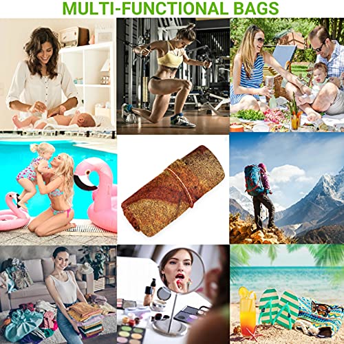 VISESUNNY ANTIGO DE MARBOR DE GRANITO DE PEDRA ANTIGO PADRÃO DE MÁRIL 2PCS SACO molhado com bolsos com zíper lavandenável