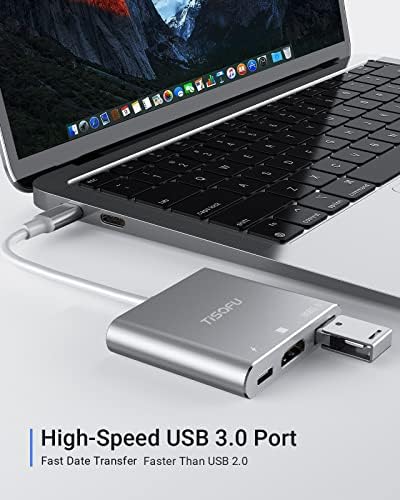 Adaptador HDMI do Hub USB C-3-em 1 USBC para HDMI com 4K HDMI 100W USB-C PD USB 3.0 Portas de dados MacBook Dongle