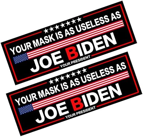 2 Pacote sua máscara é tão inútil quanto os adesivos de pára -choques Joe Biden 8x2,7 polegadas, adesivos anti -Biden engraçados adesivos de água à prova d'água para caminhões de motocicletas de caixa de ferramentas laptop de janela.