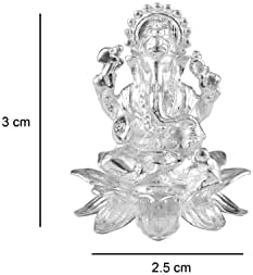 Swastik 92.5 Silver Ganesha Ganpati Elefante Deus ídolo Murti para adoração Darshan e boa sorte decoração de casa GANESHJI FNgurela