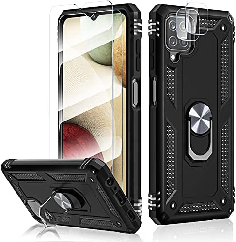 Hatoshi [5 itens Samsung Galaxy A12 Caixa com 2 pacote protetor de tela de vidro temperado e protetor de lente de câmera
