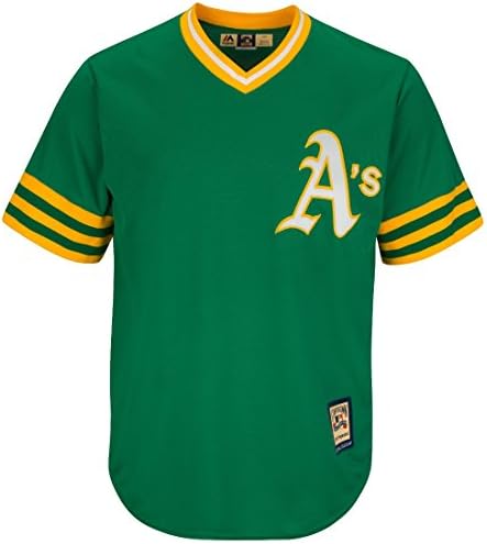 Majestic Oakland Athletics Cooperstown Base Cool Retro Green Jersey