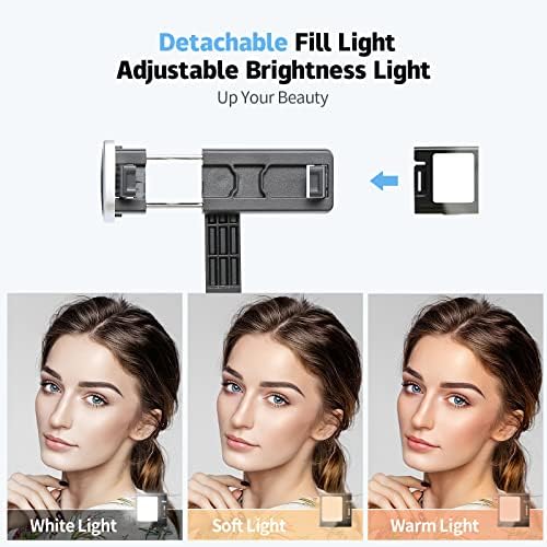 Tripé Basvi Cell Phone Selfie Stick, 34 polegadas de alumínio de alumínio Smartphone Tripod Stand com luz remota sem fio e luz de enchimento