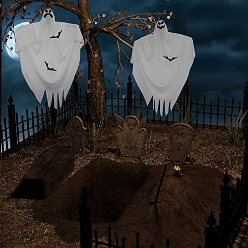 4 Pacote de Halloween Ghosts pendurados, decoração de fantasmas voadores de 38 fofos, adereços de fantasmas pendurados