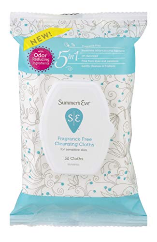 Fragrância da véspera de verão Gree gentil diariamente lenços femininos, remove odor, pH equilibrado, 32 contagem,