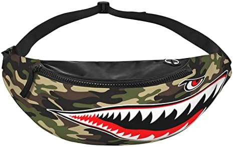 Camuflagem de tubarão fanny pack for masculino saco casual bum saco crossbody saco com cintura de correia ajustável