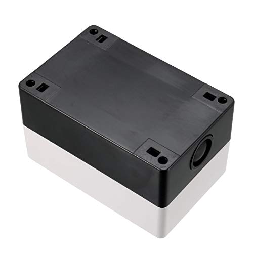 Uxcell Push Buttern switch Caixa da estação de controle 22mm 2 botões Hole à prova d'água Branco preto