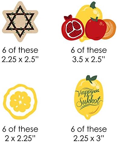 Big Dot of Happiness Sukkot - DIY em forma de sukkah judeu recutas de férias - 24 contagem