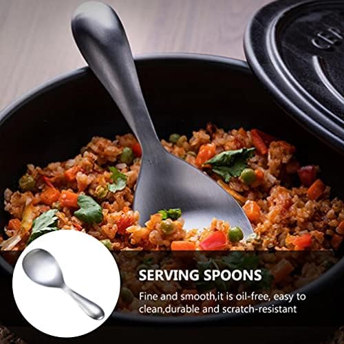 Hemoton Salhwee Metal Serviving Spoons 2pcs Rice aço inoxidável Rice Paddle não-bastão Rice Costas de cozinha Ferramenta de cozinha