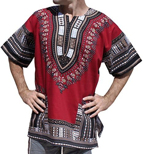 Raanpahmuang unissex Africano Bright Dashiki Cotton Shirt Variety Colors