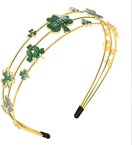 Boderier St Patricks Day Band Band Green Boa sorte Banda de caba de cabelos Shamrock Green Holiday Headwear para mulheres meninas