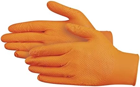 Astro Grip Free Powder Nitrile Nitrile Orange Hi-Visibility Luve-Médio