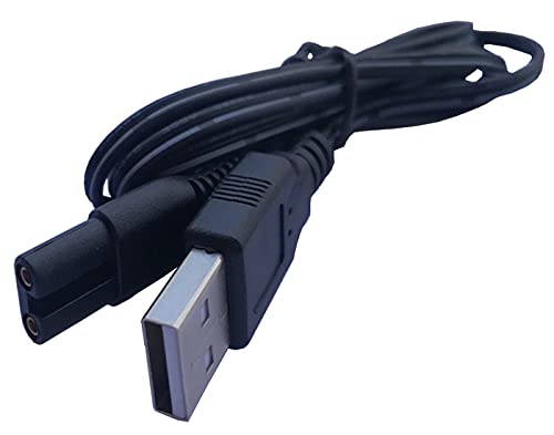 Fright 2pin Cordão de carregamento USB Compatível com Vikicon TS7800 Trimor de cabelo elétrico do corpo e esfero