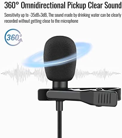 Clipe de Takstar Lavalier no microfone, lape lapel mic 3,5 mm de 16 pés entrevista Microfone Omnidirectional Recording Mic.