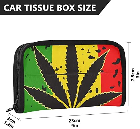 Holder de tecido de carro Weed-Cannabis-Rasta Distribuidor de Tecidos Backseat Tissue Caso