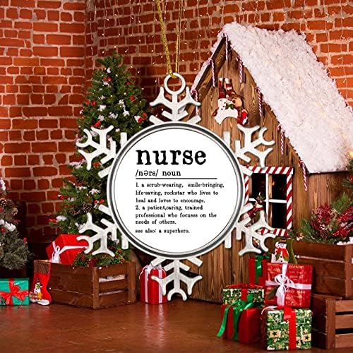 Enfermeira Definição de Natal Decoração de árvores Ornamento 2022 Enfermeira substantivo definição de natal