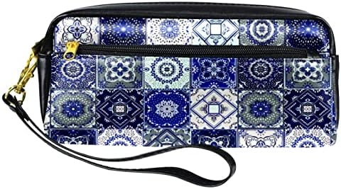 Bolsa de maquiagem tbouobt bolsa de bolsa cosmética bolsa bolsa com zíper, azul marinho étnico da marinha étnica turca