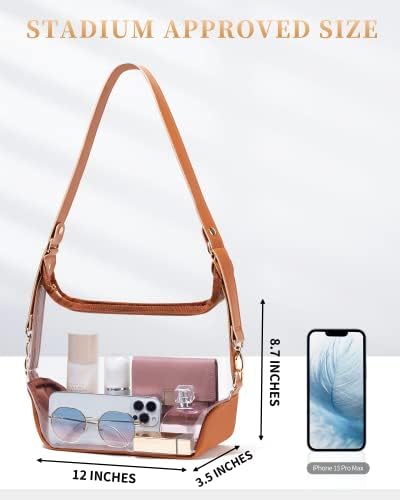 Vorspack Clear Bag Stadium Aprovado - Bolsa Clear para Mulheres Clear Crossbody Bag for Sports Events Concerts College