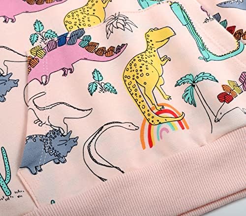 Julerwoo Toddler & Kids Cotton Cloworkshirts Firls 'Zip-Up Hoodie Dinosaur Unicorn Pullover Tops de 2 a 12 anos