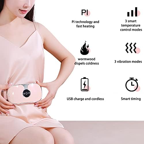 Almofada de aquecimento menstrual do FDIT para cãibras, carga inteligente 3 modos temporários massagem vibração MONTAGEM DE CRIMELAÇÃO