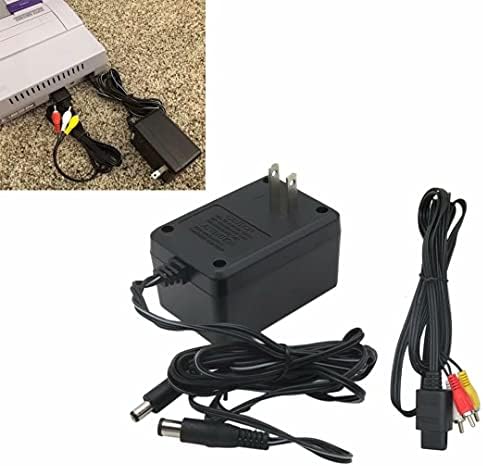 Jrshome premium av cabo e pacote de adaptador de energia para o sistema de console Super Nintendo SNES
