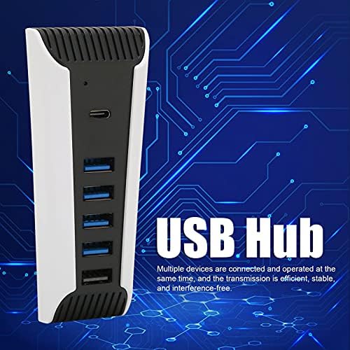 Splitter USB, adaptador de expansão de alta velocidade do hub de 5 em 1 em 1 com portas USB3.0 Type -C para console PS5