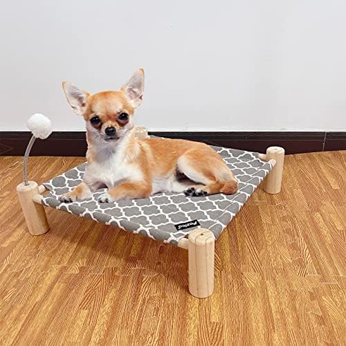 Pozico Cat Dog Hammock Bed, gato de madeira e atividade de atividade de cachorro ， removível e fácil de transportar ， com brinquedos de bola de primavera