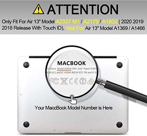 Caixa de laptop Avowo para MacBook Air de 13 polegadas Retina & Touch Id Bronzing Impresso Hard Shell, face