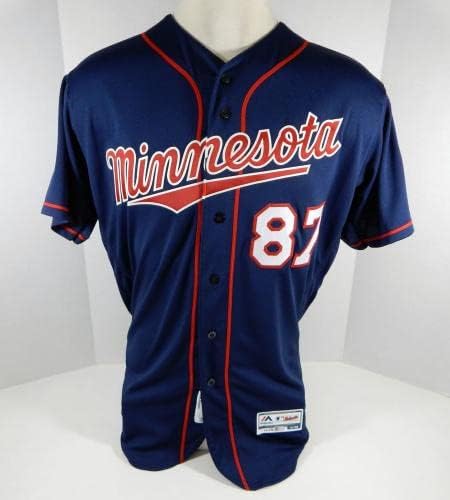 2019 Minnesota Twins Mike Quade 87 Jogo emitido Blue Jersey Spring Training P 40 - Jogo usado MLB Jerseys