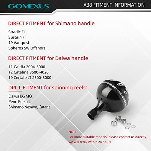 Gomexus Power Knob Compatível para Shimano Stradic Ci4 Sahara Fi Daiwa Ballistic Lt Exceler Lt Spinning Roble