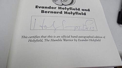 Evander Holyfield assinou 1996 Livro de capa dura de guerreiro humilde JSA - Revistas de boxe autografadas