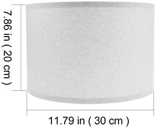 Totority Fabric Drum Lampshade, 11,79 polegadas Lâmpada de tambor Sombra Lâmpada de barril E27 destacável Lampshade de parede vintage para lustres