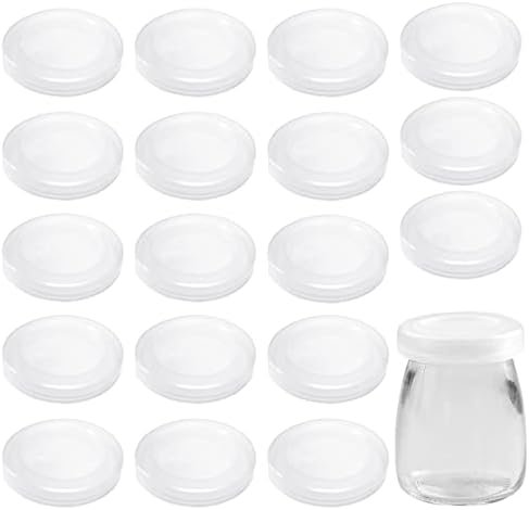 20 PCS Iogurte Tampas de contêiner, 2,64 polegadas, tampas de pálpebras de jarro de iogurte de plástico transparente para tampas