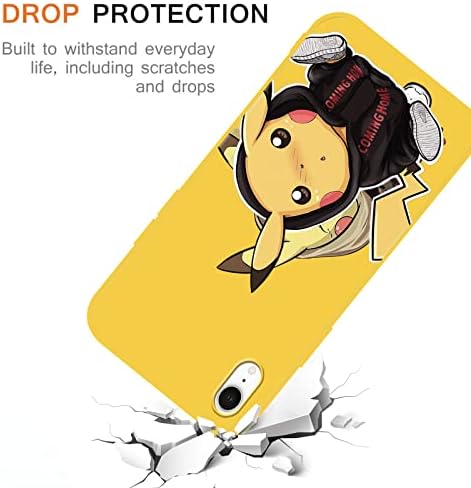 [2 pacote] Capa de telefone fofa para Apple iPhone XR Case Silicone 6.1 , Kawaii Cartoon Anime Printed Cover, Manga Yellow